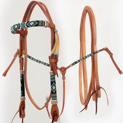 Set Western Silver Horse Ponca Perl rênes harnais matériel équitation compétition