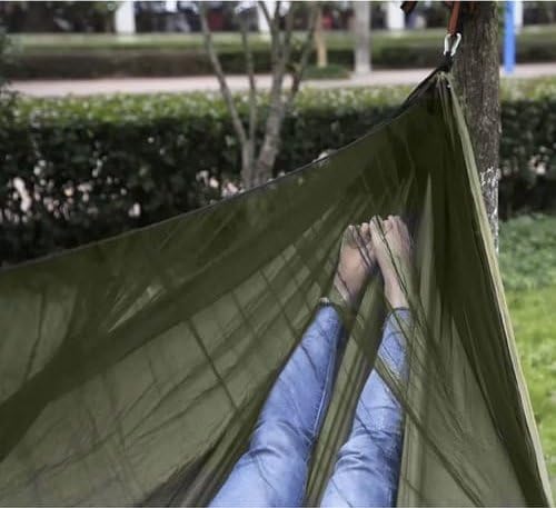 Trizand hamac avec moustiquaire hamacs hamac Outdoor – Double pour Camping, Trekking et bushcraft – imperméable, Ultra-léger et résistant jusqu'à 250 kg – Kaki 25364