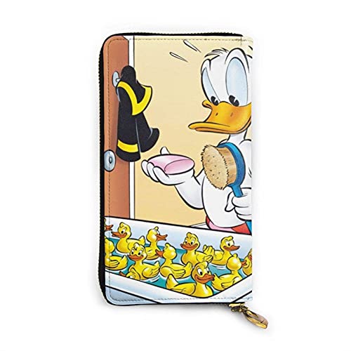 Hdadwy Don Donald Fauntleroy Duck Geldbörsen für Damen Herren Exquisite Advanced Leather Zip wasserdichte Multifunktionale Geldbörse Clutch Bag Clutch Cover