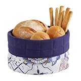 moorg Panier à pain en coton, porte pain de table   paniers avec différents motifs, porte pain de table 19 x 19 cm