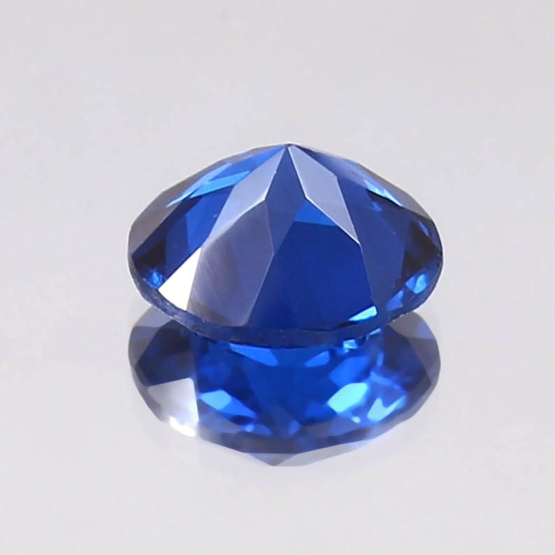 Saphir bleu gemme ronde 10mm fabrication bijoux pendentif collier bague - 5