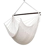 Large Caribbean Hammock Chair - 48 Inch - Polyester - Hanging Chair - White