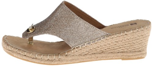 White Mountain Shoes Beachball Women's Espadrille Wedge Sandal, Ltgold/Glitter/Fab, 7.5 M #TOP6