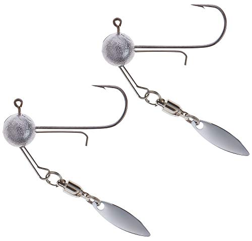Balzer Shirasu Spinner Jig – 2 anzuelos de Pesca con Hoja de araña para lucios y luciopercas, Cabezas de Anzuelo, Plomo, anzuelos de Lucio, 1/0, Gr. 1/0 / 10g