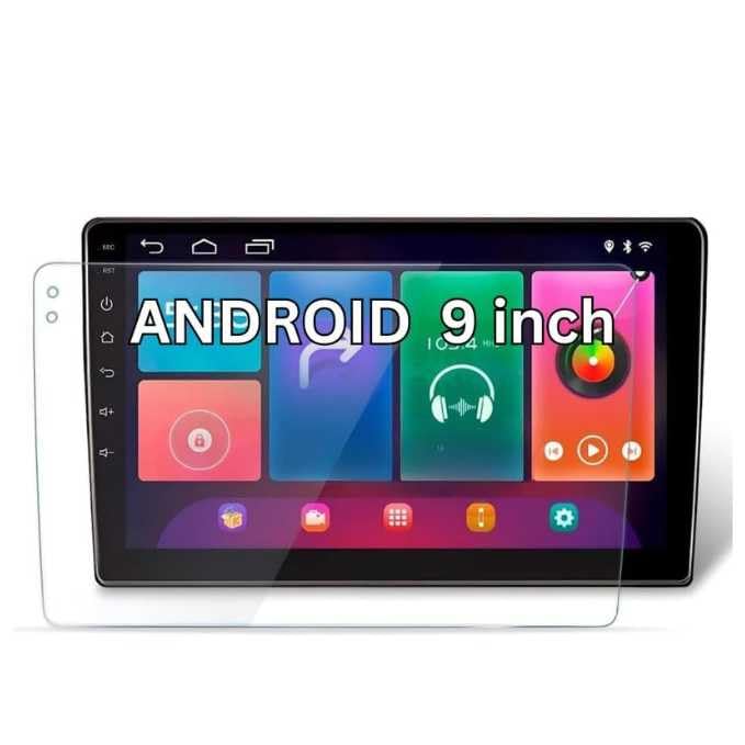 screen protector screen guard for all 9 inch screen 9 inch android car stereo screen protector, tempered glass, compatible with android car radio pack of 2