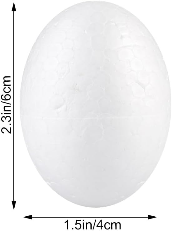 OATIPHO 50 Pcs White Foam Easter Eggs 2.36 Inch Solid Blank Craft Models for DIY Painting Projects School Art Classes Halloween Christmas Decor Family Gathering Children Artwork