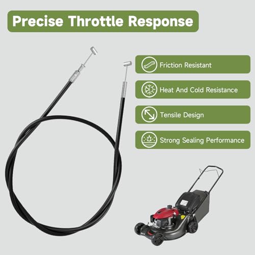 LEYURISE 46 in Throttle Cable Compatible with Honda 21" Walk-Behind Lawn Mower Replace#: 17910-VL0-B00, Fit Models HRR216K3 HRR216K4 HRR216K5 HRR216K6 HRR216K7 HRR216K10，Drive Control Cable by LEYURISE - Image 3