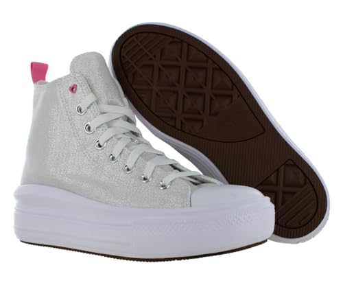 Converse Chuck Taylor All Star Move High PS Girls Shoes Size 7, Color: White/Oops Pink/White2