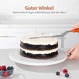 U-Taste Icing Spatula Set of 3: 18/0 Stainless Steel Cake Palette Knife, Angled Offset Spatula for Baking Cake Decorating Frosting, 15/20/25cm Metal Blade with 12cm PP Plastic Handle (Orange) - 4