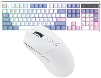EPOMAKER TH108 PRO Full Size Mechanical Keyboard with Screen & Knob+Click Gaming Mouse Wireless 2.4Ghz/Bluetooth/Type-C