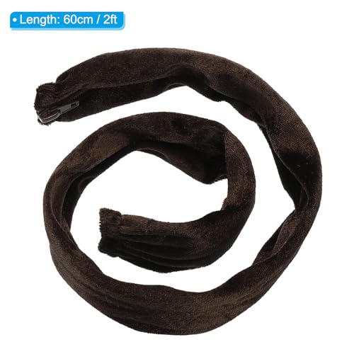 Image of PATIKIL 2ft Lamp Chain Cover, Chain Protective Sleeve Washable with Zipper for Chandelier Lighting Wires Swing Light Fixture, Brown
