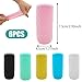Silicone Bottle Covers 6PCS Leak Locks Toiletry Skins Flexible Elastic Sleeves for Leak Proofing Travel Container in Luggage Reusable Travel Accessories for Women Men Makeup Beauty Tool.