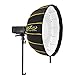 Glow EZ Lock 25quot; Collapsible White Beauty Dish Softbox w/Bowens Mount Speedring and Deflection Disk, 16 Ribbed Design Soft Box w/White Interior for Perfect Lighting and Beauty Dish
