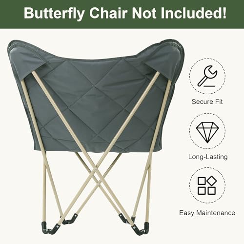 MABOZOO Thicken Butterfly Chair Replacement Cover (Chair Not Included), Waterproof Replacement Cover for Butterfly Chairs, Gray - Thumbnail 3
