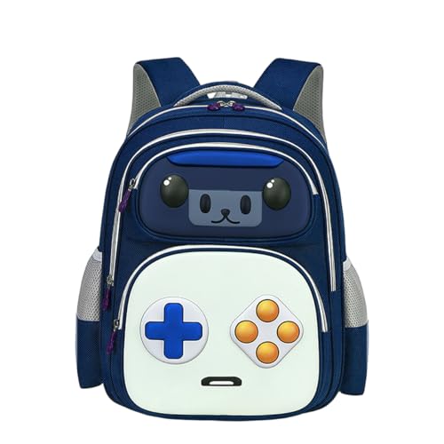 Kids Backpack for School Game Boys Backpack for Ages 6-8 Elementary School Bags for Boys Lightweight Kids Bookbag Dark Blue