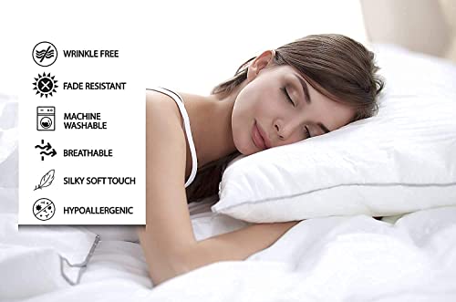 Whitecottonworld Pillowcase Set Of 2 King/Cal-King 20X40 Inch 600-Tc Sateen Weave Pure Egyptian Cotton Envelope Closure Pillow Cover, Cool & Breathable Bed Pillow Cover, White #TOP3