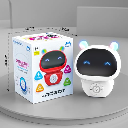 Image of Mirana Mr. Robot | Smart Interactive Talkback Toy for Kids | USB Rechargeable Type-C | in-Built Music | Best Gift for Boys & Girls 2 3 4 5 6 7 8+ Years (White)