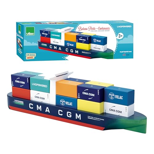 Vilac - Barca Porta container Jacques Saadé, 2356S, 18 Unità (Confezione da 1)