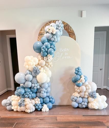 Bezente Dusty Blue Latex Party Balloons - 100 Pack 12 inch Round Helium Slate Blue Matte Blue Balloons for Baby Shower Wedding Birthday Party Decorations - Thumbnail 6