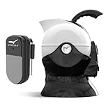 Uccello Electric Safety Kettle with Liquid Level Indicator Bundle | Tipper Base Included | Effortless Pour Every Time | Daily Living Drinking Aid For Disabled and Seniors | 1.5 Liters | Black & White