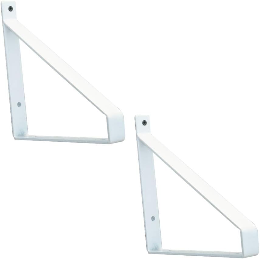 Shelves,shelf brackets,Triangular Support Shelf, Wrought Iron Wall Mount Bracket/Shelf Bracket, for Flower Stand, Bookshelf，with Screws (2 Packs) ( Color : White , Size : 20 cm (8 inches) x 20 cm (8 i