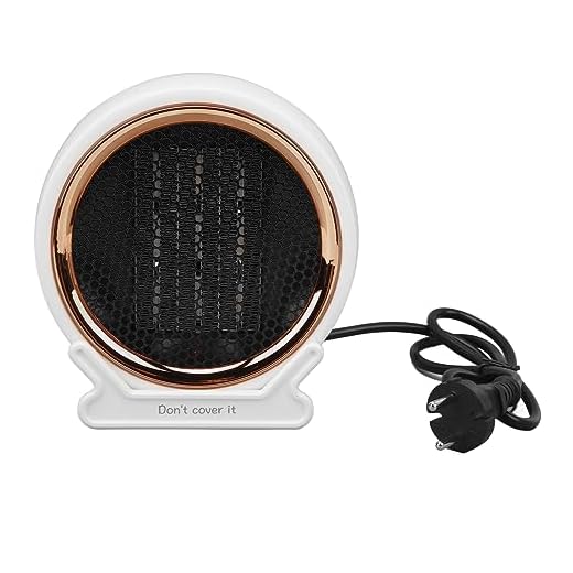 Aquecedor de Ambiente Pequeno, Aquecimento Silencioso de Cerâmica PTC EU 220 V-240 V Aquecedor Portátil Com Ventilador para Mesa (Branco)