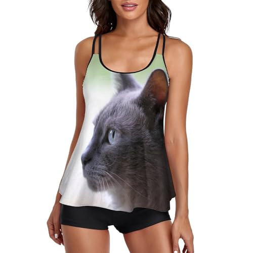 Bikini avec Short de Garçon et Tankini Femme Robe de Plage pour Retrouver la Confiance