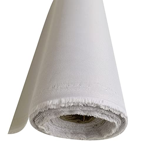 EU Fabric Waterproof Canvas Fabric | 600 Denier Heavy-Duty Material for Garden Furniture Covers | Tear Resistant Outdoor Upholstery Fabric | Ensuring Safety and Durability – White 1 Meter x 150cm