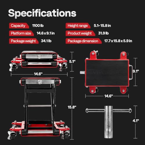 VIVOHOME 1100 Lbs Motorcycle Scissor Lift Jack