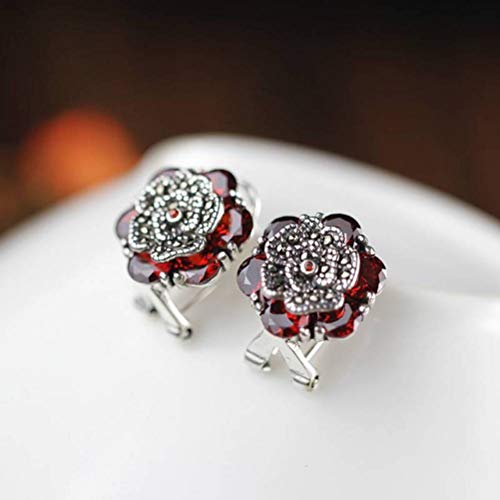Boucles d'oreilles pour filles en grenat rouge, le cadeau d'anniversaire idéal