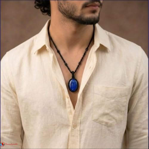 Image of REMEDYWALA Gemstone Macrame Pendant for Reiki & Crystal Healing, Natural Stone