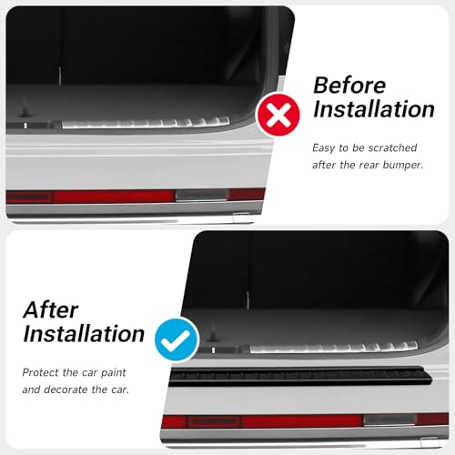 Image of Rear Bumper Protector Compatible with Hyundai 2023 2024 2025 Palisade Car Accessories ABS Plastic Material Matte Black Resistant Trunk Door Entry Guards