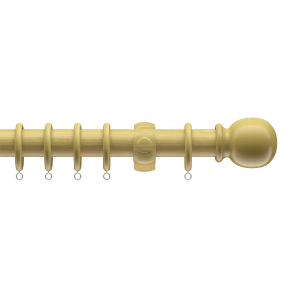 SIDSONS Curtain Pole Set-Premium Quality Wooden Curtain Pole for Doors, Windows, Kitchen - Curtain Poles for Eyelet Curtains, Fixed Length Wood curtain rod, Decorative wooden curtain pole(Beech 150CM)