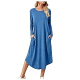 Strickkleid Damen Geschenke Für Frauen, Hosenröcke Mit Hose Drunter Cocktailkleid Elegante Herbstkleider Herbstrock Midi Abendkleid Zweiteiler New Kleid Festliche Babykleider (Marine, XXL)