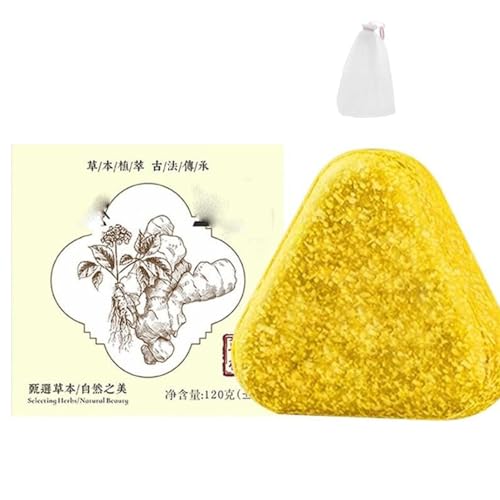 Barre de shampoing chinois à base de plantes avec gingembre Salvia Miltiorrhiz, ginseng, démangeaisons du cuir chevelu, savon le soin des pellicules, nettoyage doux, renforcement cheveux (1pcs)