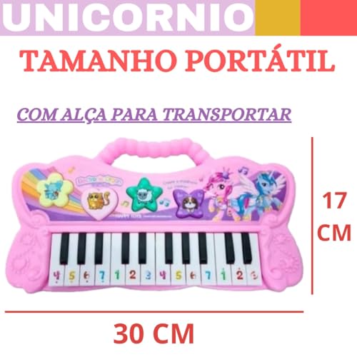 PIANINHO musical infantil UNICORNIO com luz e som animais piano criança didatico educativo interativ