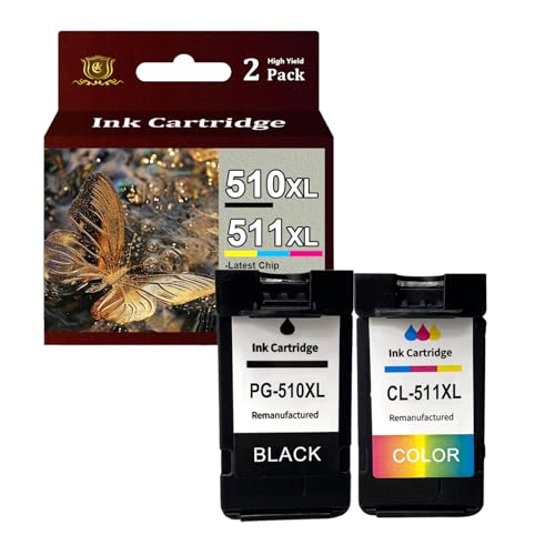 SDFASA PG-510XL/CL-511XL Ink Cartridges Replacement for Canon PG510XL CL511XL PG-510 CL-511 Ink Cartridge Combo Pack Work for Canon PIXMA MP230 MP235 MP240 MP250 Printers