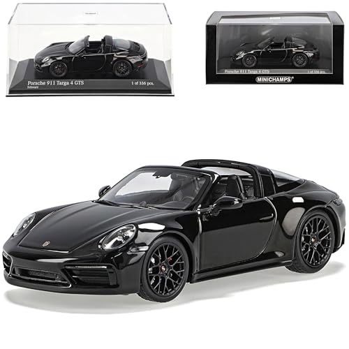 alles-meine.de GmbH Porsche 911 992 Targa 4S GTS Cabrio Schwarz Neue Generation Ab 2019 Version ab 2021 1/43 Minichamps Modell Auto mit individiuellem Wunschkennzeichen