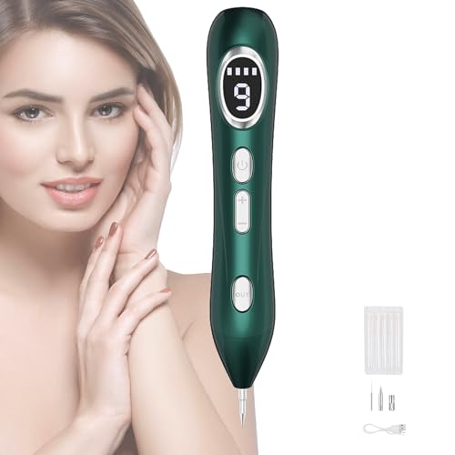 Removedor de etiquetas de pele, caneta de remoção de toupeira, ajuste de nove velocidades e visor LC