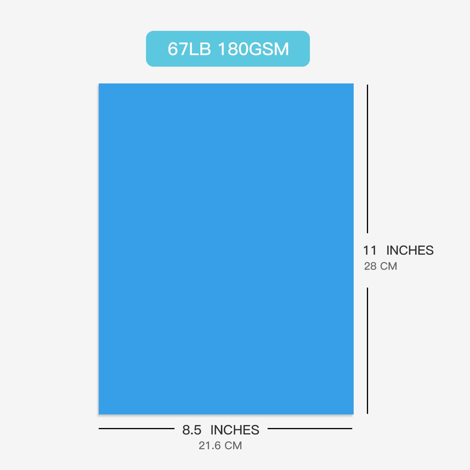 30 hojas de cartulina de 8.5 x 11 pulgadas, papel de cartulina de color premium de 180 g/m² para niños, tarjetas, manualidades, decoración de fiestas, suministros escolares para estudiantes (azul)