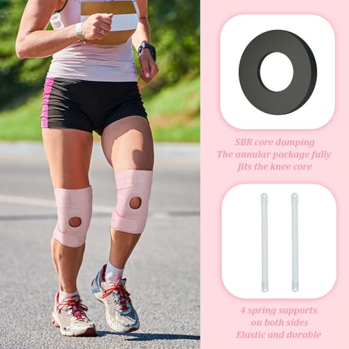Image of Foilswirl 1 Pcs Kids Knee Brace with Side Stabilizers,Pink | Patella Gel Pad Opening, Adjustable Straps Youth Child Knee Brace Support, Meniscus Tear Sports Running