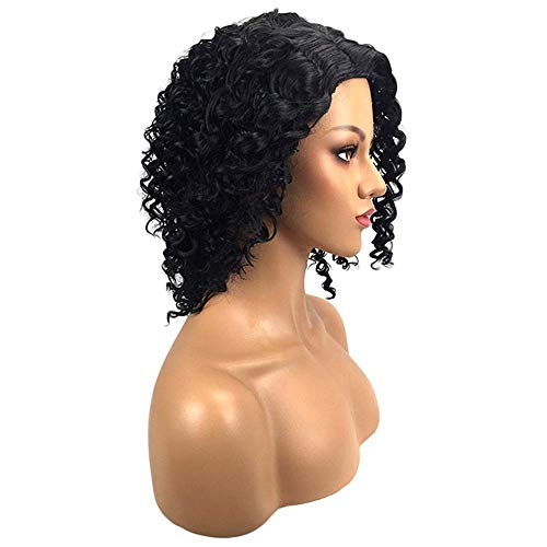 Perruque cheveux courts bouclés thermorésistante 180 degrés bonnet Rose Net