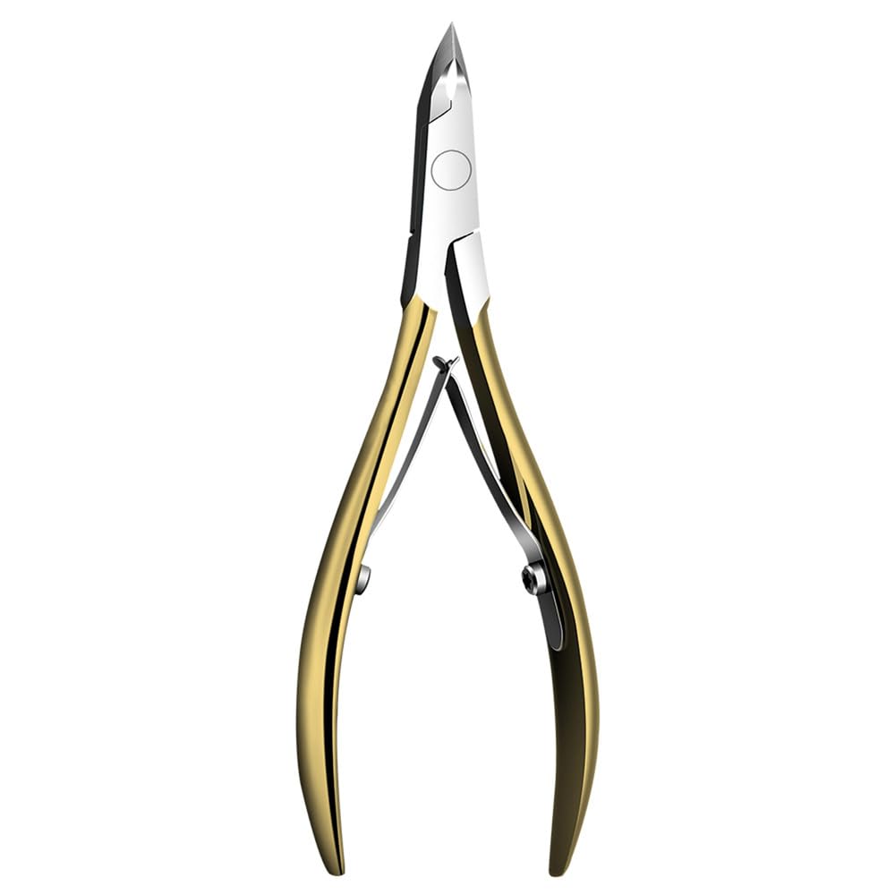 1 Stück Nagelhautzange Fingernagel Nagelhautschere Trimmen Edelstahl Nagelknipser Cutter Zange Maniküre Werkzeug, Gold, 11cm