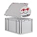 Produktbild Eurobox NextGen Economy, Griffe geschlossen mit Scharnierdeckel 60x40x32cm grau Kunststoffbox 65 Liter stapelbar Transportbehälter lebensmittelecht, Farbe Deckel-Scharniere wählbar (Rot)