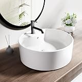 NUESTRA VIDA Lavabo de cerámica para baño con orificio para grifería, lavabo,...