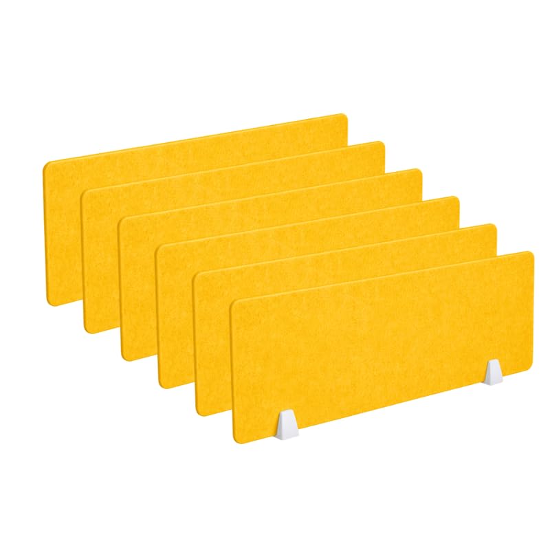 Image of Timber Acoustics Acoustic Desk Divider | Reduce Noise And Visual Distractions | Privacy Panels For Office - Classroom Soundproofing | Table Mounted (16 inch x 24 inch) (Yellow, Set of 6)