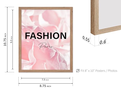 Image of Poster Master Fashion Poster - Paris Print - Pink Art - Trendy Art - Modern Art - Gift for Women & Fashionista - Luxury Haute Couture Decor for Living Room or Girl's Room, 8x10 Beige Framed