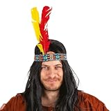 Age recommandé: 18 ans P\'TIT CLOWN - Bandeau Indien avec Plumes - Accessoire Décoration Cheveux - Pour Compléter Costume Carnaval, Costplay, Fête à Thême Western, Cowboy, Apache