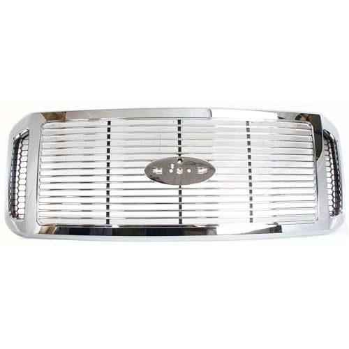 Garage-Pro Front Grille - Fits 2006-2007 Ford F-250 F-350 F-450 Super Duty Truck Grill Chrome Shell and Insert