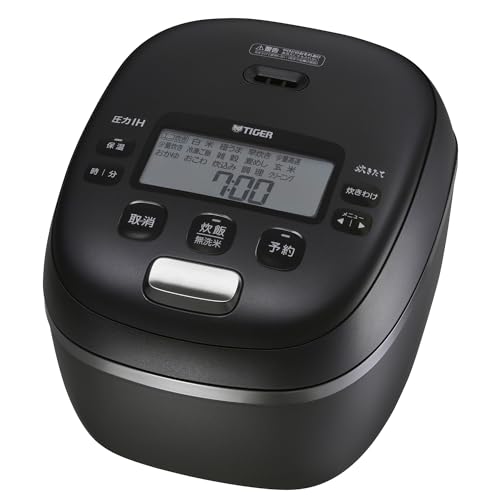TIGER JRI-A100KM Pressure IH rice cooker, freshly cooked, foam fire cooking, far-infrared 9-layer earthenware pot, kamado-coated kettle, 5.5 cup capacity, matte black JAPAN IMPORT NEW 2024 (100V ONLY)